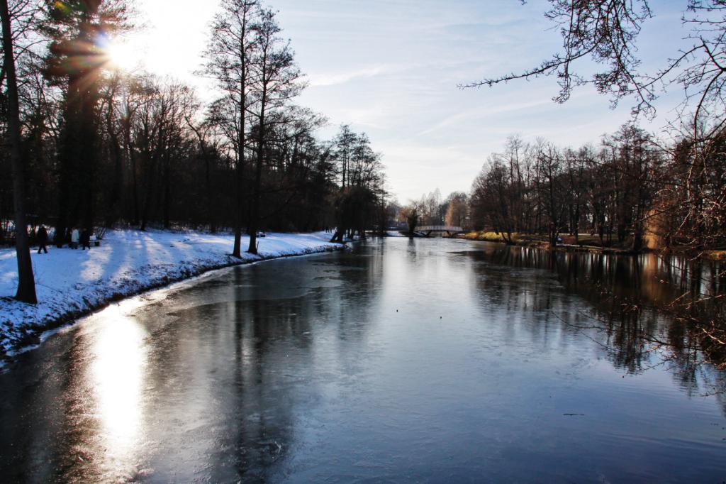 Dünnes Eis auf dem Kurparkteich.JPG - Dünnes Eis auf dem Kurparkteich / Hamm